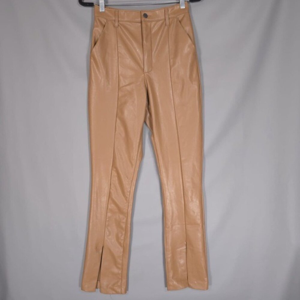 Abercrombie & Fitch The Skinny Ultra High Rise Vegan Leather Split-Hem Pant 28/6